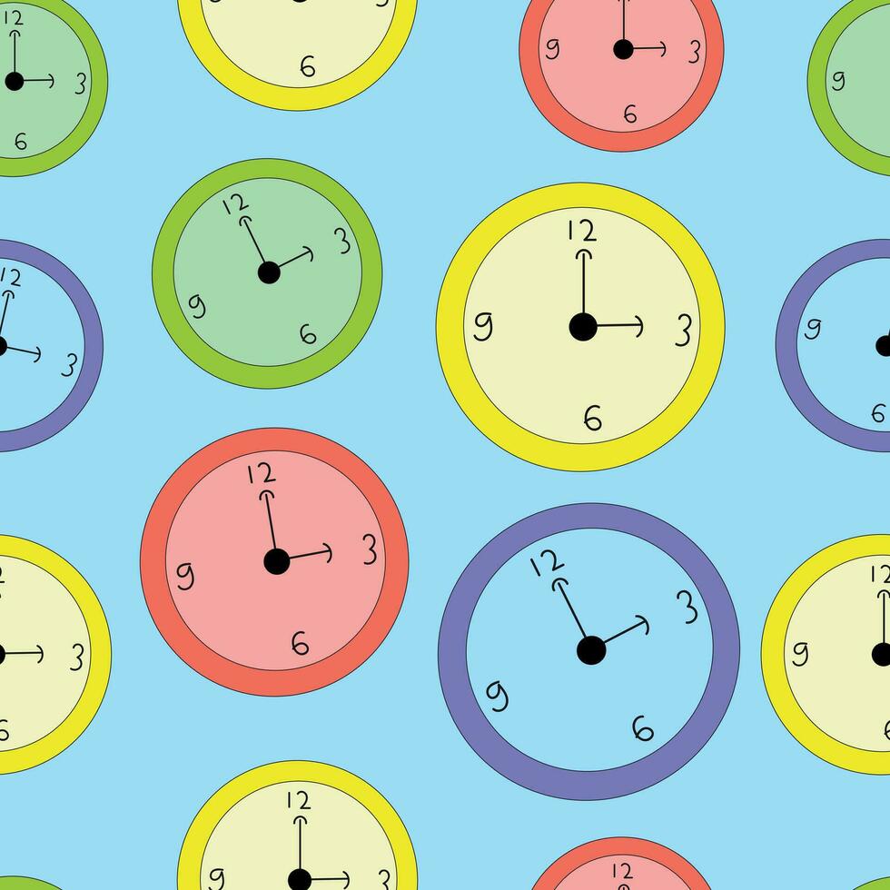 seamless pattern, clock art background design vector
