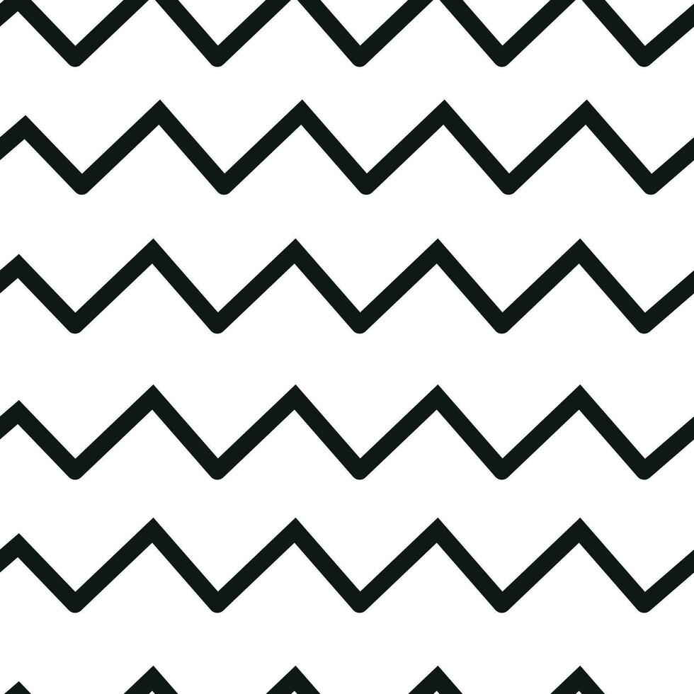 Geometric textile zigzag black and white seamless pattern. Background design texture vector