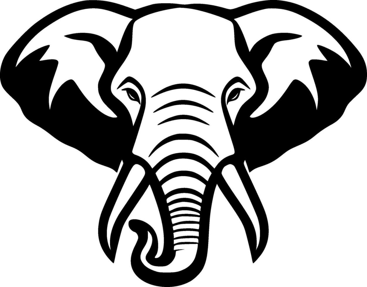 Elephant, Minimalist and Simple Silhouette - Vector illustration