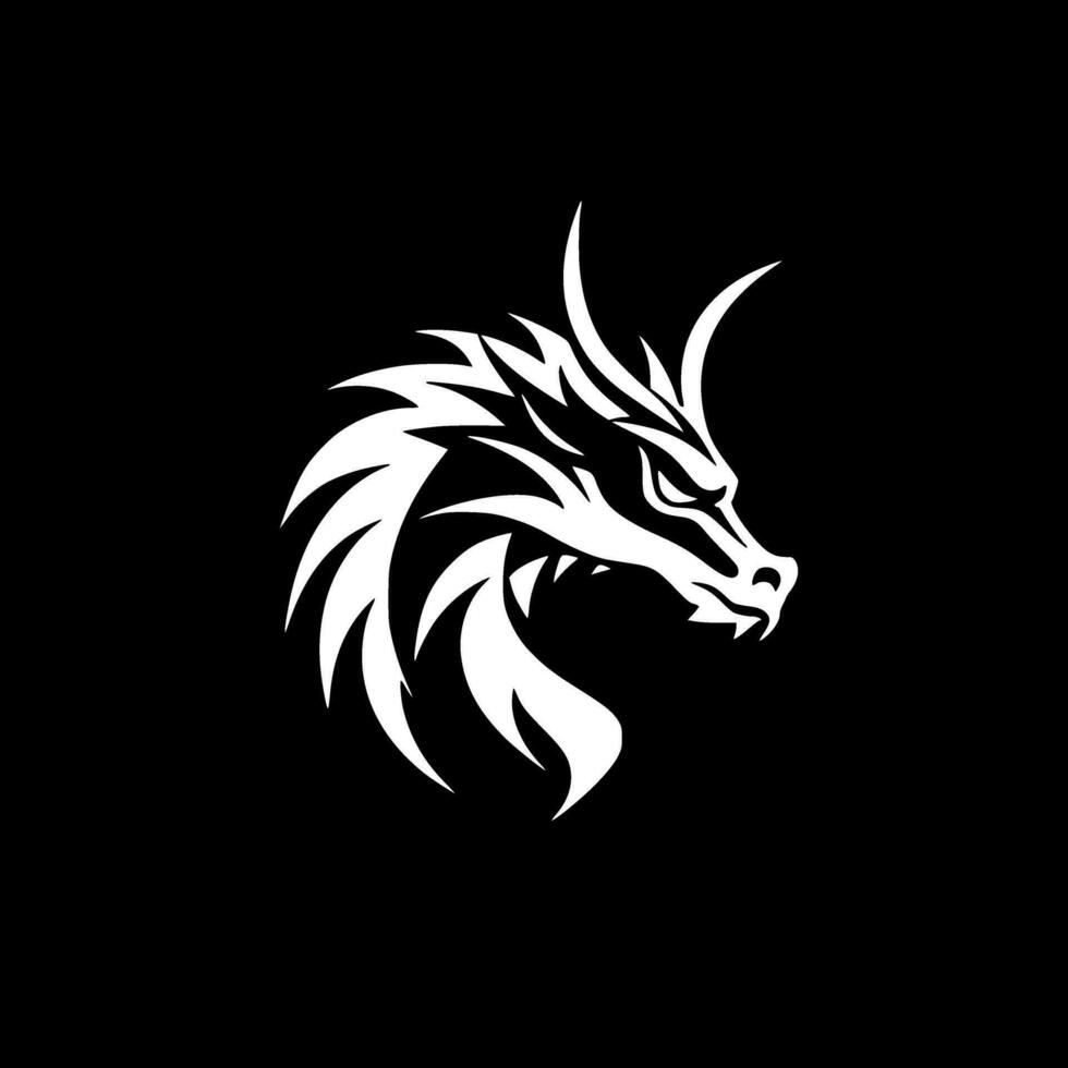 Dragon, Minimalist and Simple Silhouette - Vector illustration