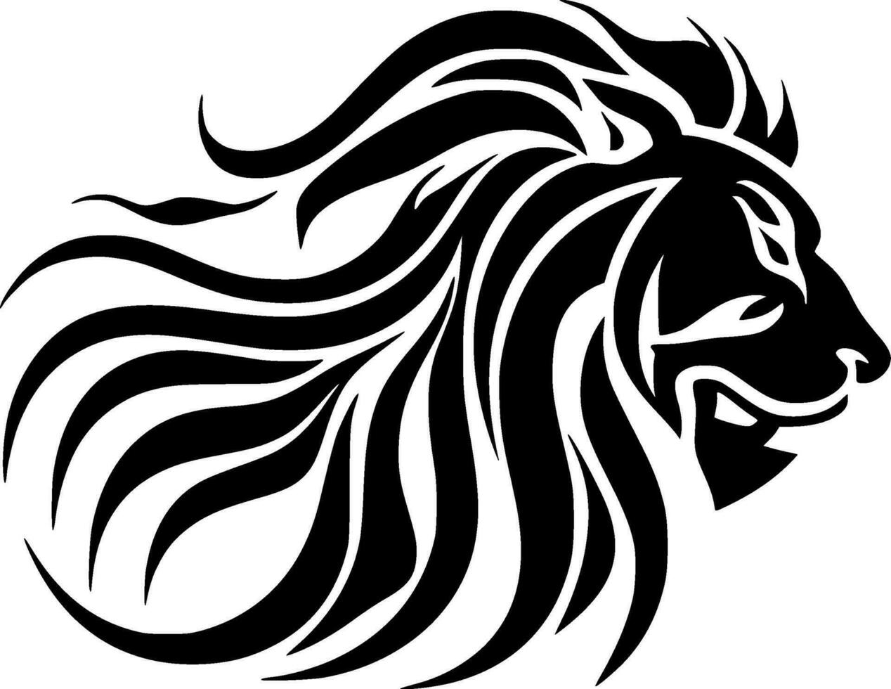 Lion, Minimalist and Simple Silhouette - Vector illustration
