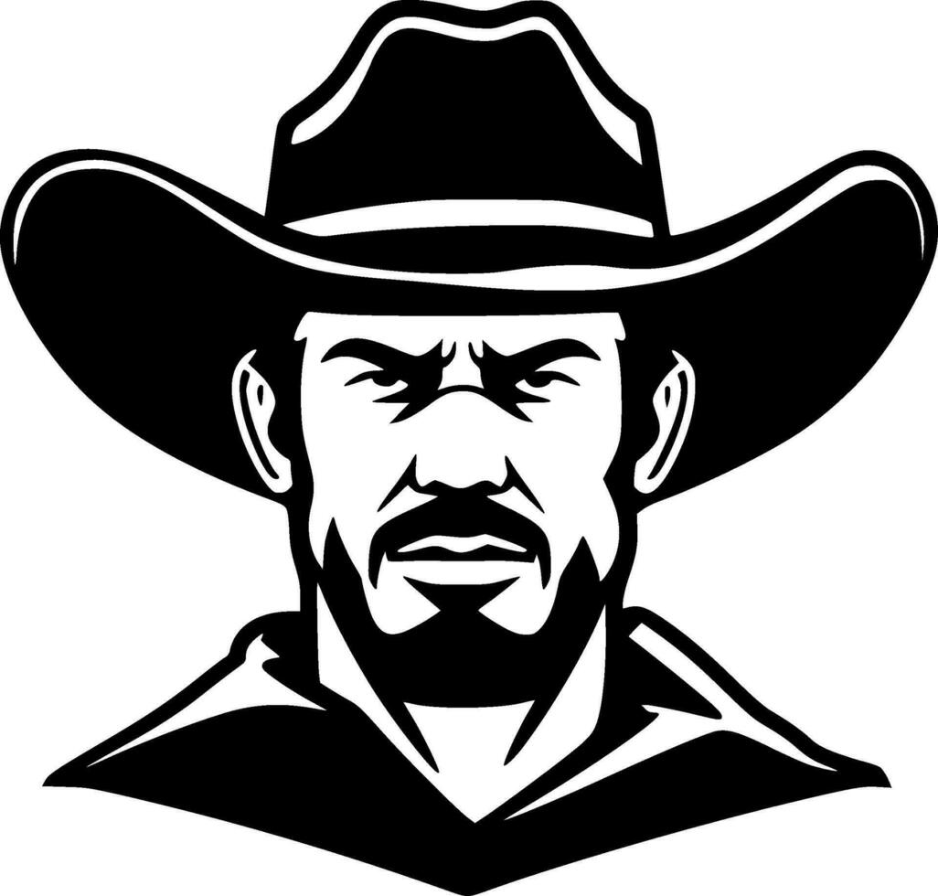 vaquero - minimalista y plano logo - vector ilustración