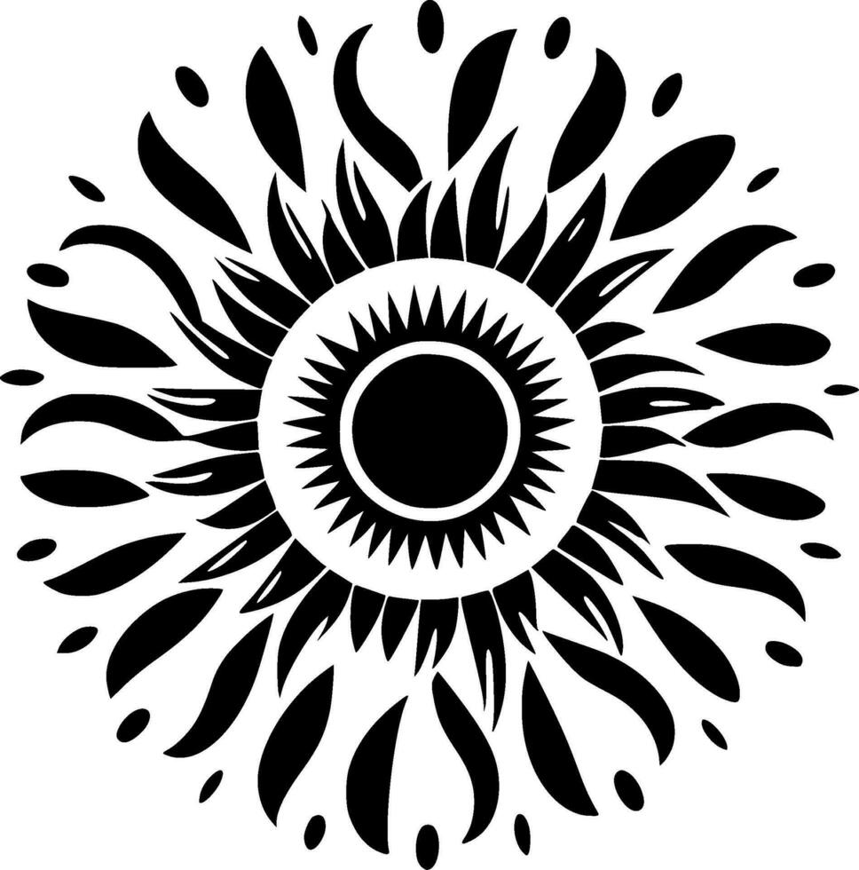 boho - negro y blanco aislado icono - vector ilustración