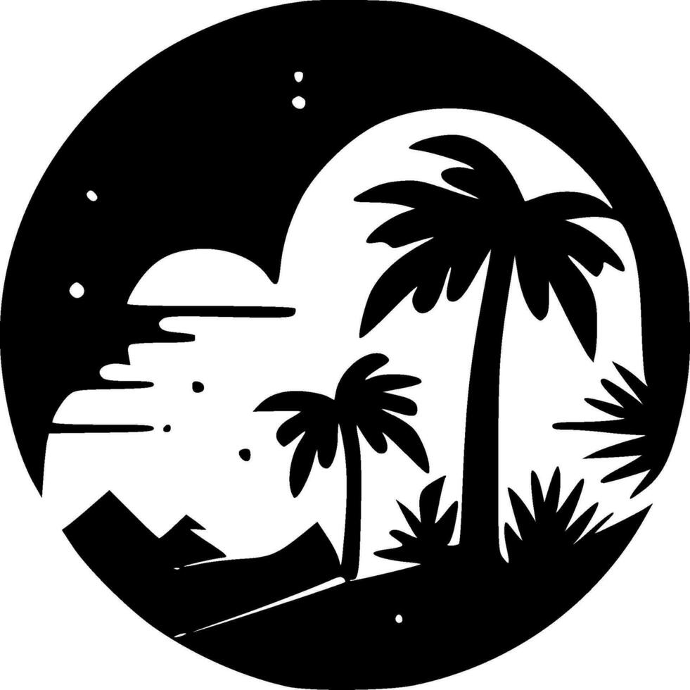 Summer, Black and White Vector illustration