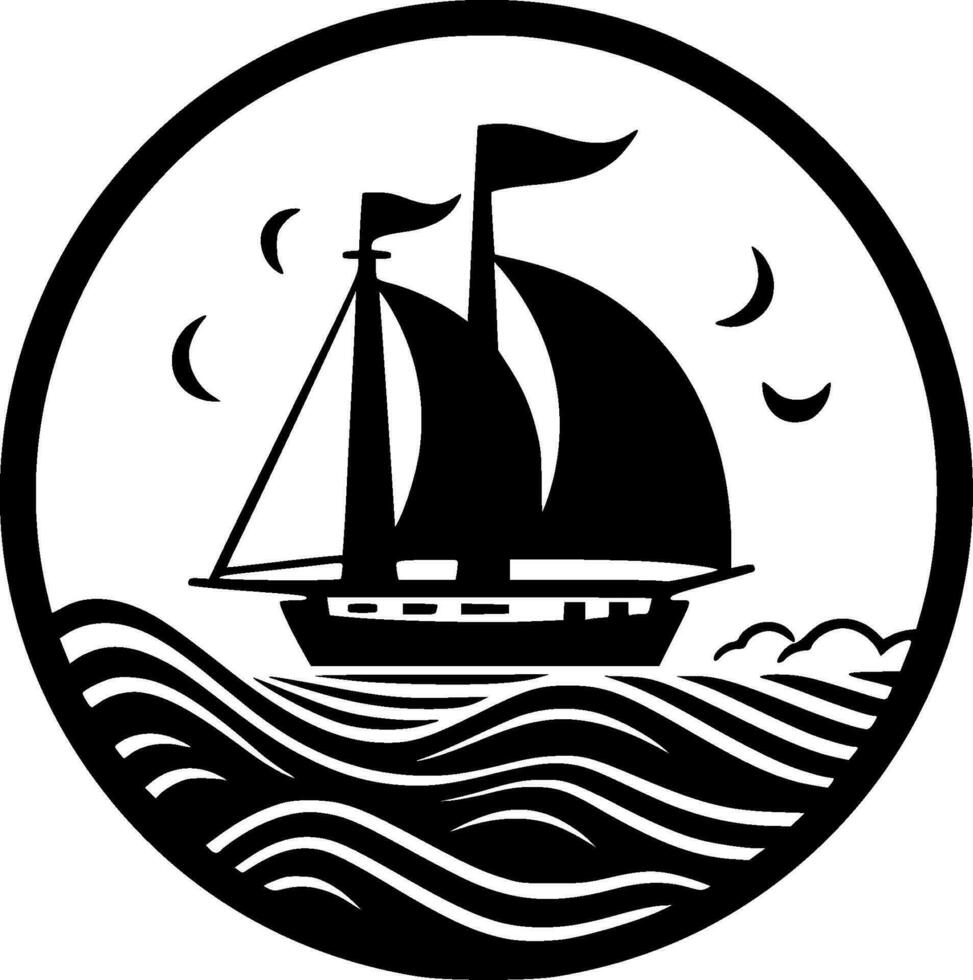 Nautical, Minimalist and Simple Silhouette - Vector illustration