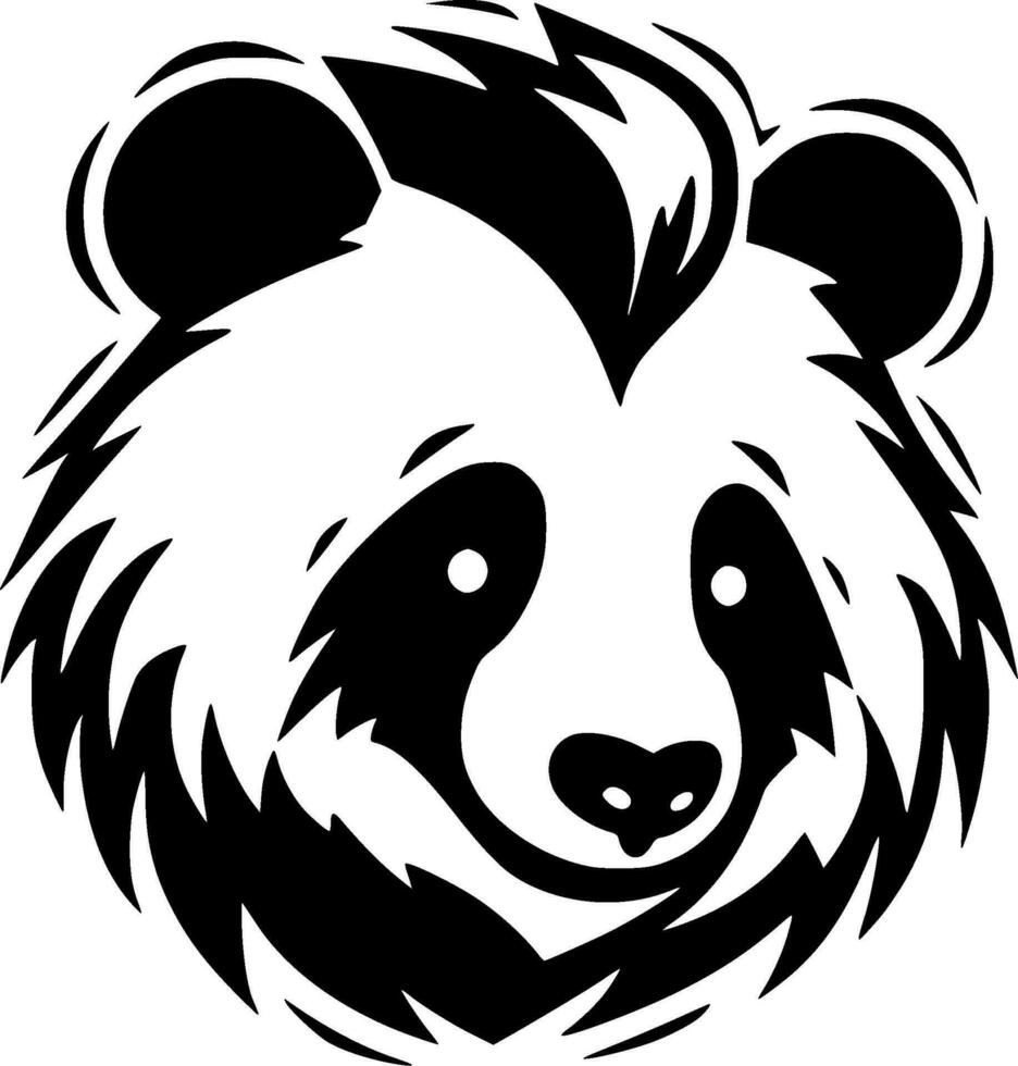 Panda, Black and White Vector illustration