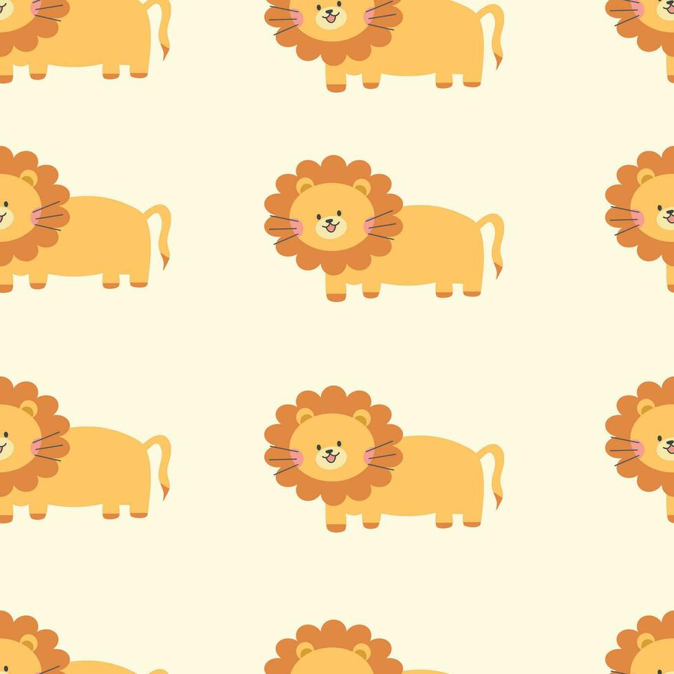 Seamless pattern with cute character lion. Cute vector illustration for kids - lion. Ideal print for fabrics, textiles and gift wrapping Baby Shower Vector Formats