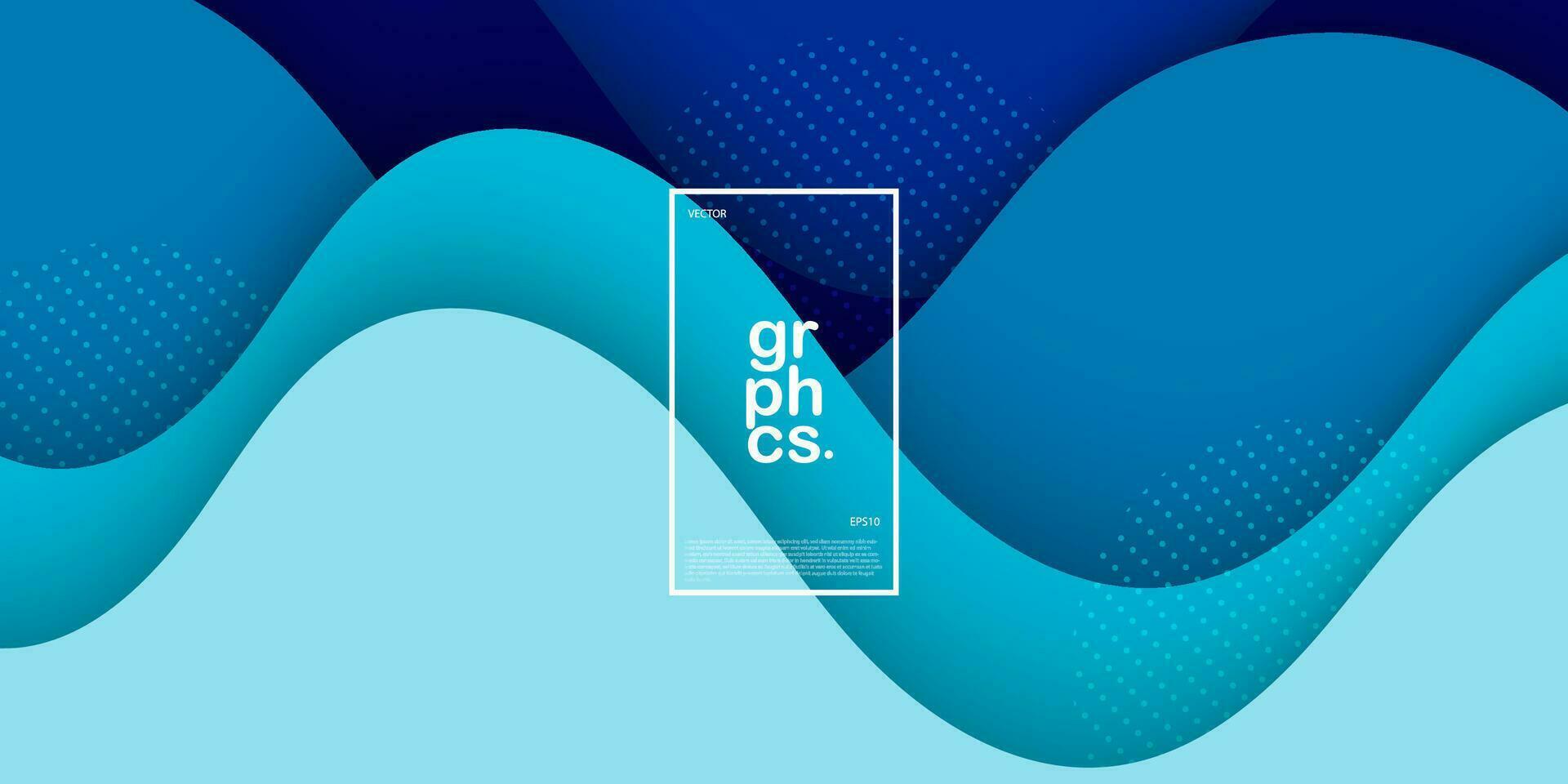 Modern futuristic blue abstract wave background for banner, cover, flyer, brochure, poster design, business presentation and website. Eps10 vector
