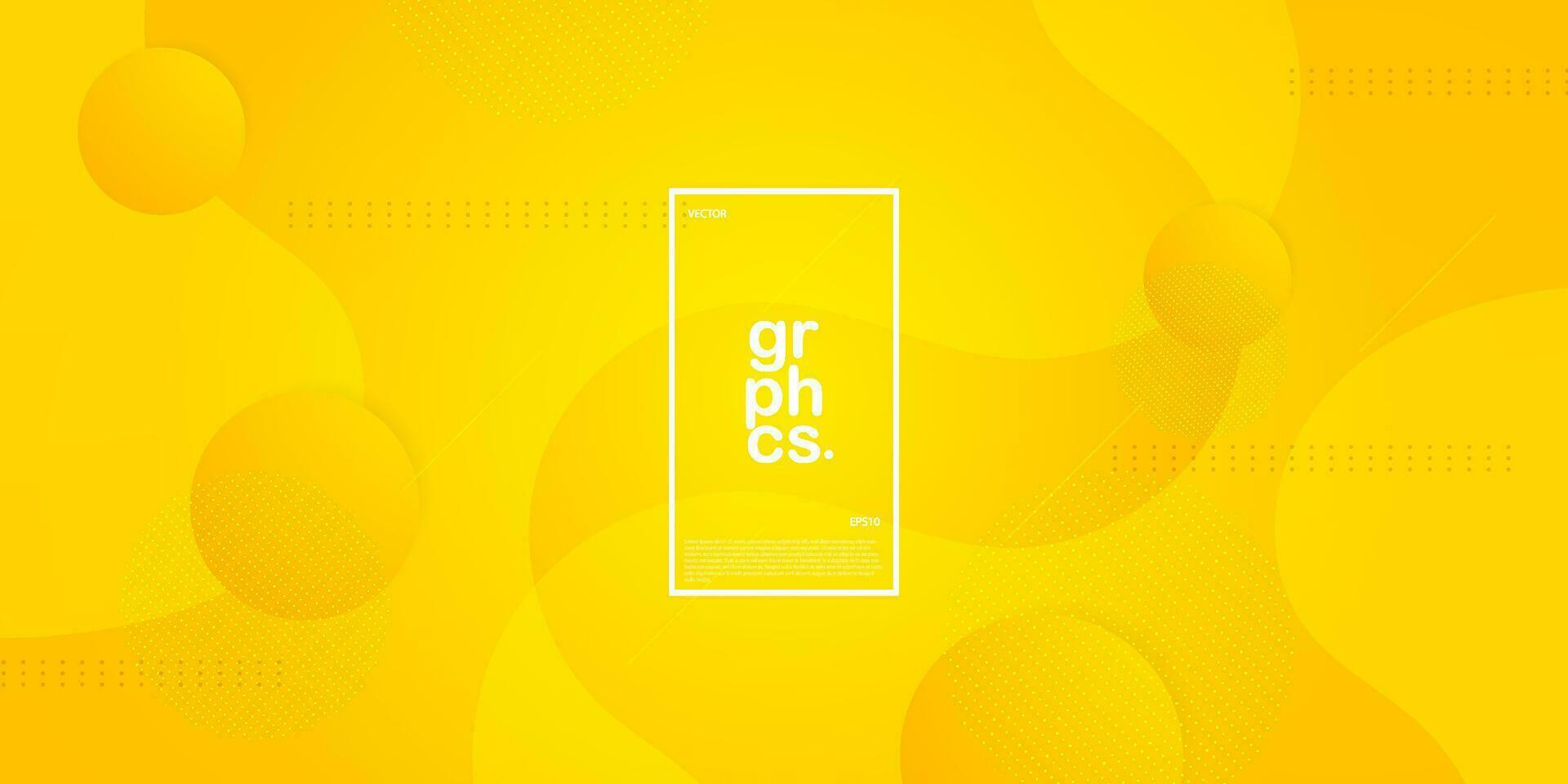 Trendy colorful yellow geometric wave background. Bright background design. Liquid color style. Fluid shapes composition. Cool design for presentation design. website,banners, brochure. Eps10 vector