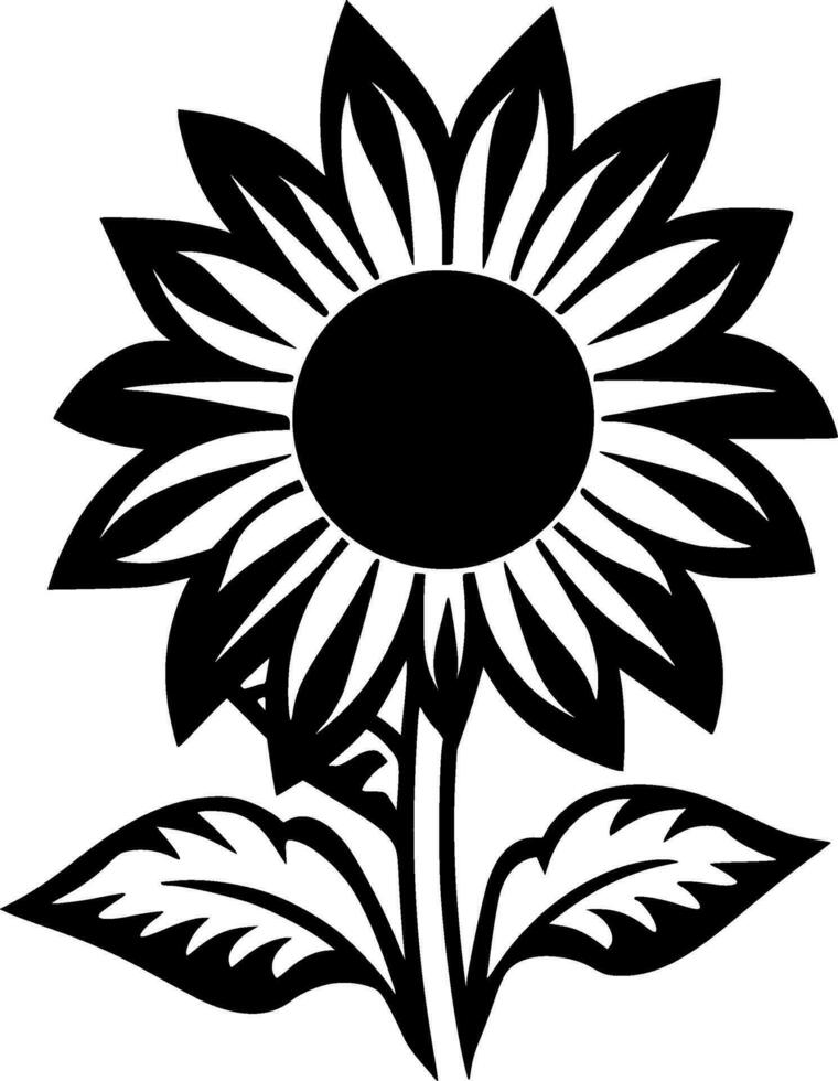 Flower, Black and White Vector illustration