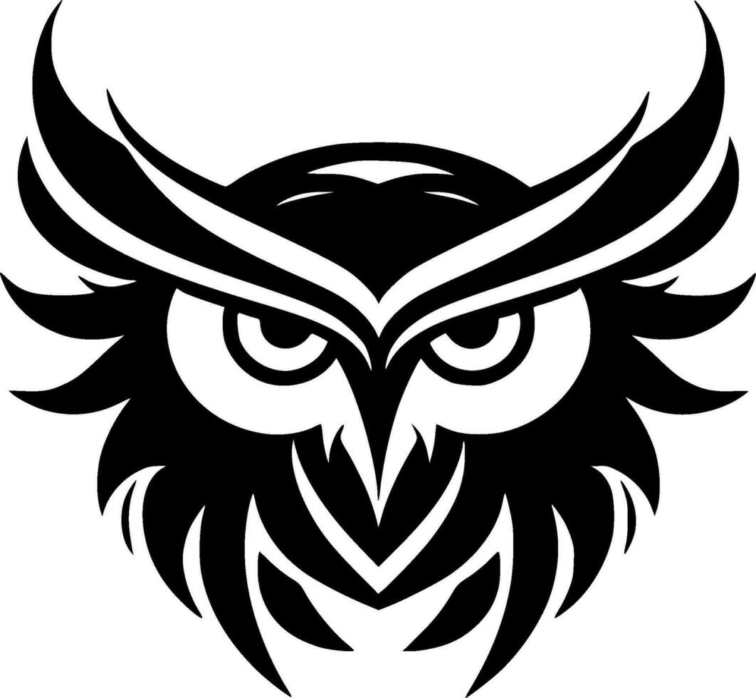 Owl - Black and White Isolated Icon - Vector illustration