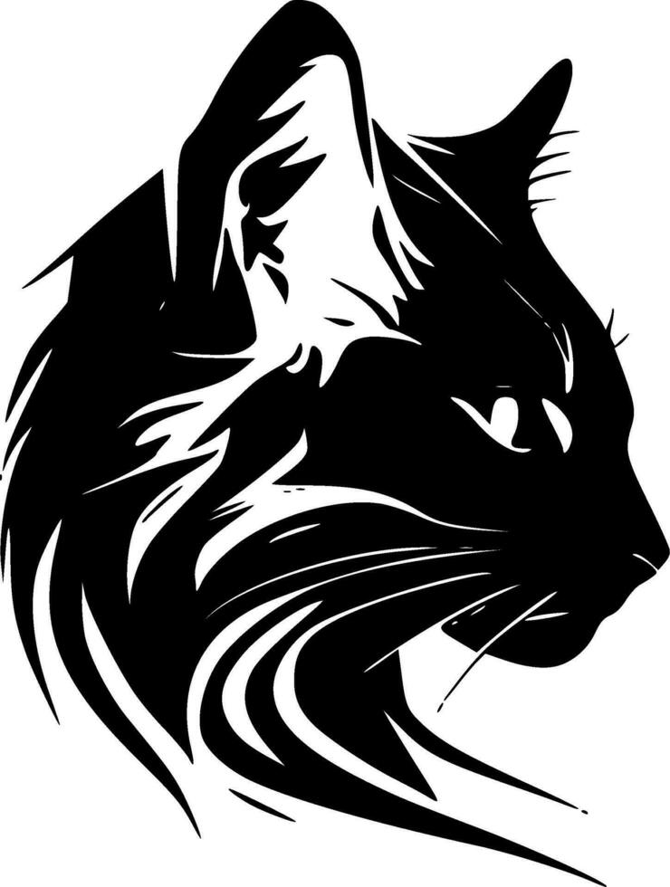 Wildcat - Black and White Isolated Icon - Vector illustration