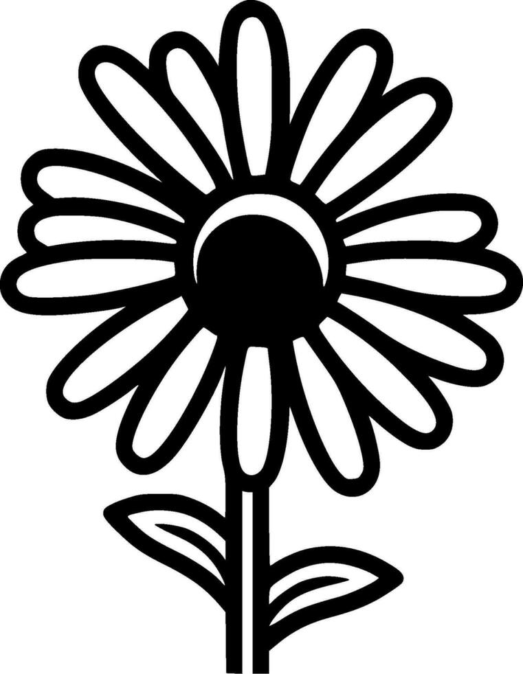 Daisies, Black and White Vector illustration