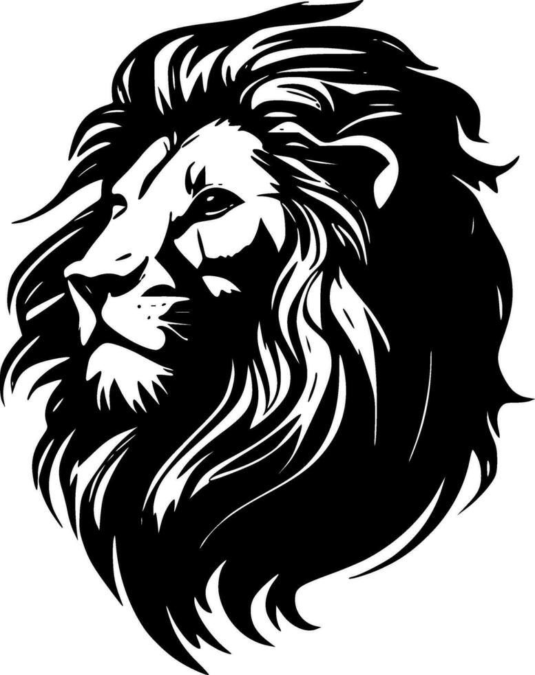 Lion, Black and White Vector illustration