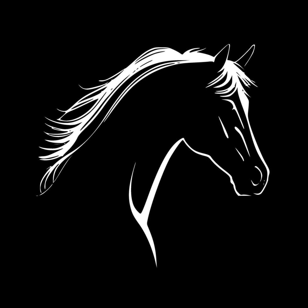 Horse, Minimalist and Simple Silhouette - Vector illustration