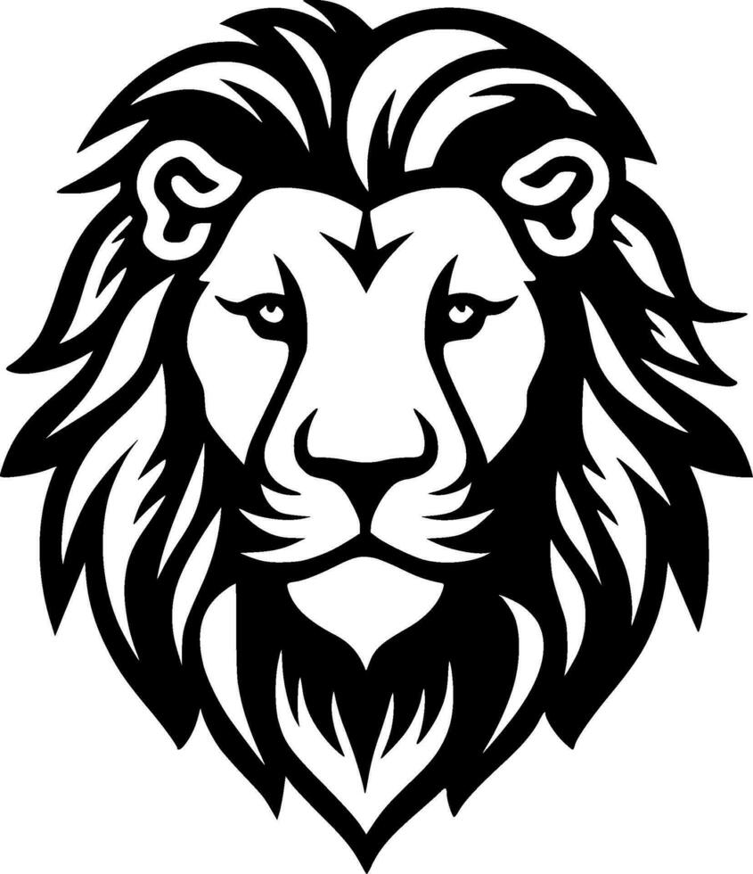 Lion - Black and White Isolated Icon - Vector illustration