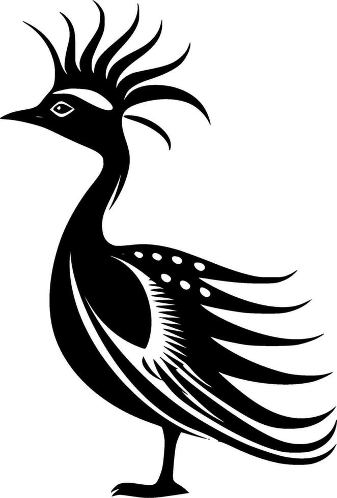 pájaro - negro y blanco aislado icono - vector ilustración