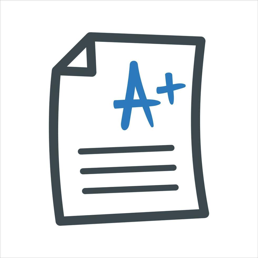 Exam result icon. Vector and glyph