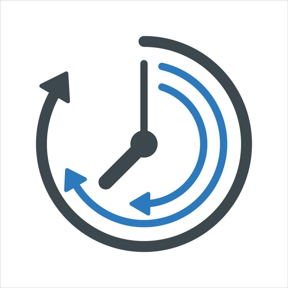 Time management icon. Vector and glyph