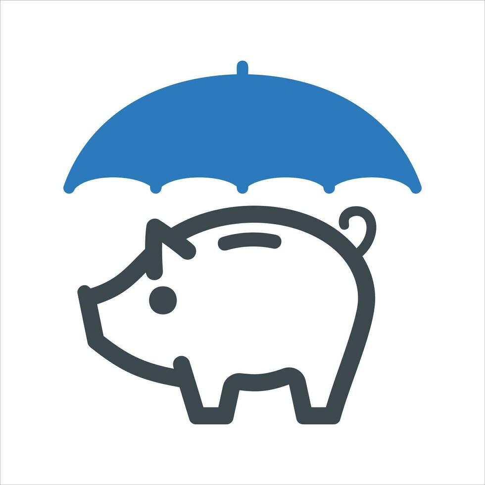 Piggy bank saving icon. Vector and glyph