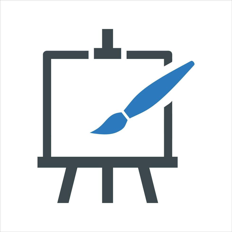 Artist easel icon. Vector and glyph