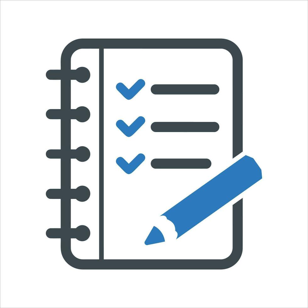 Business checklist icon.  Vector and glyph