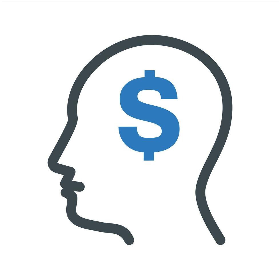 Money thinking icon vector