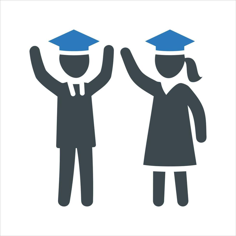 Graduate icon. Vector and glyph