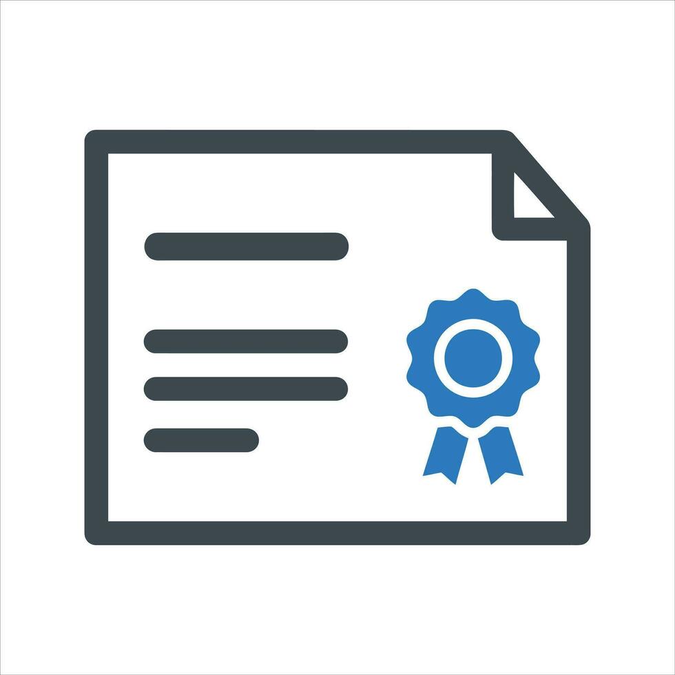 certificado icono. negocio certificado contorno y lleno vector