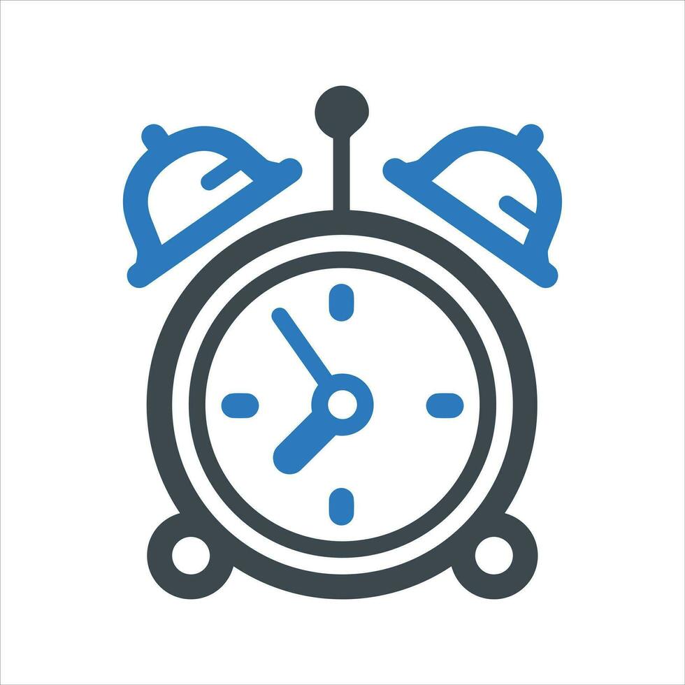 Alarm clock icon. Vector and glyph