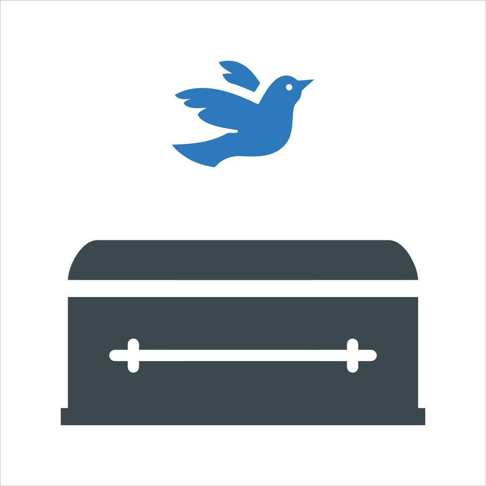 Coffin icon. Vector and glyph