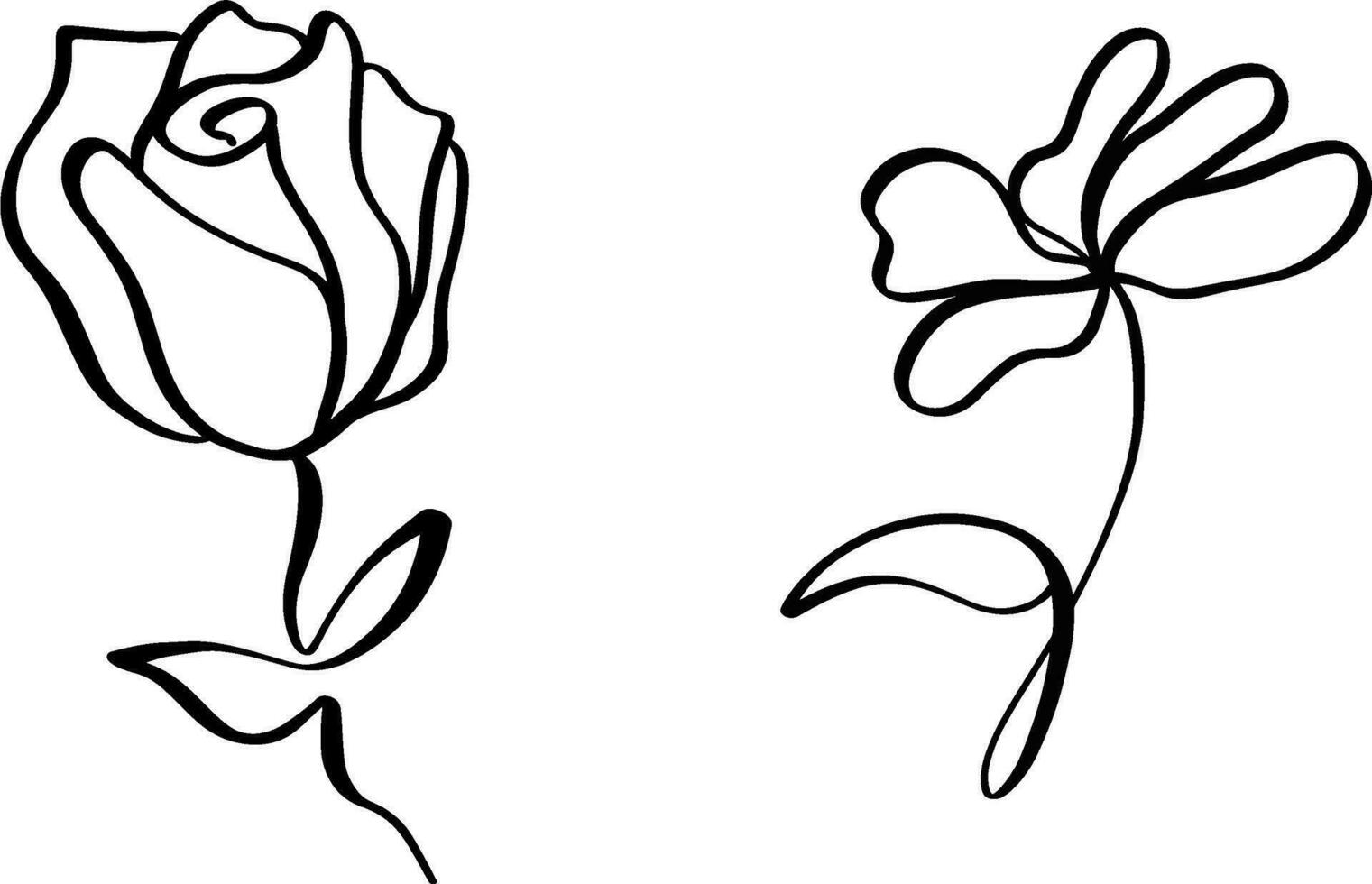 abstract line art flower vector