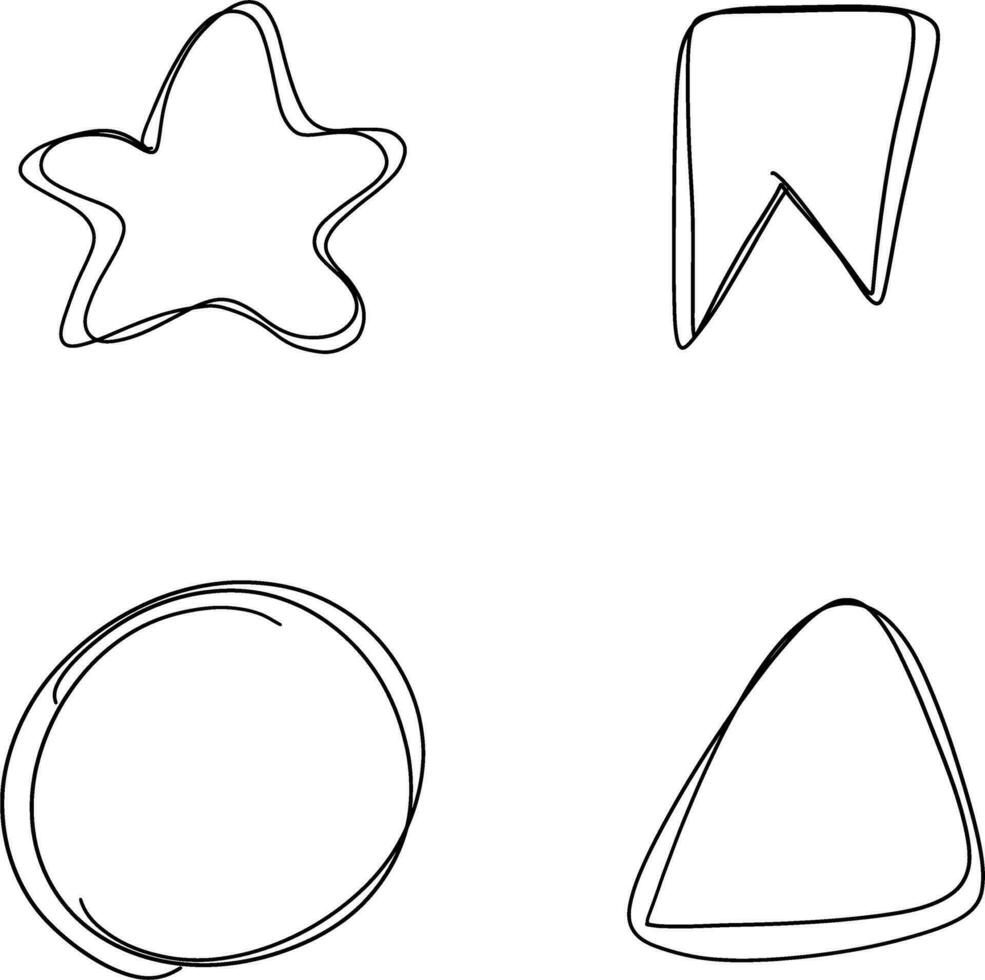 doodle drawing shapes vector