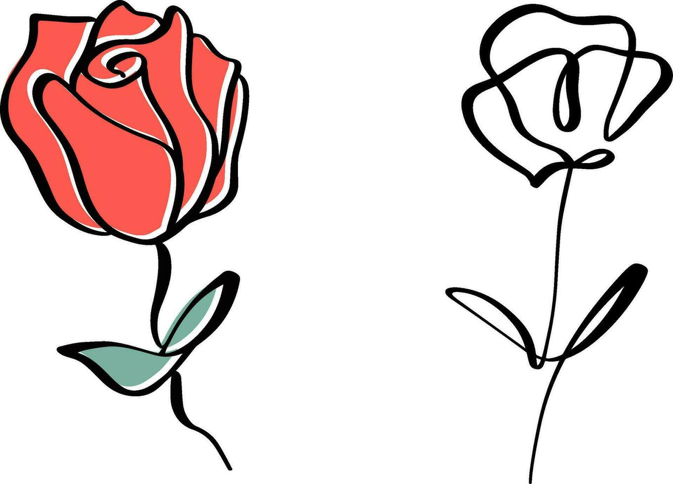 abstract line art flower vector