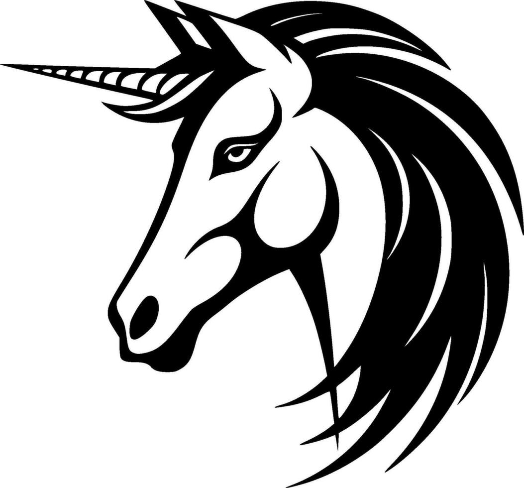 Unicorn - Black and White Isolated Icon - Vector illustration
