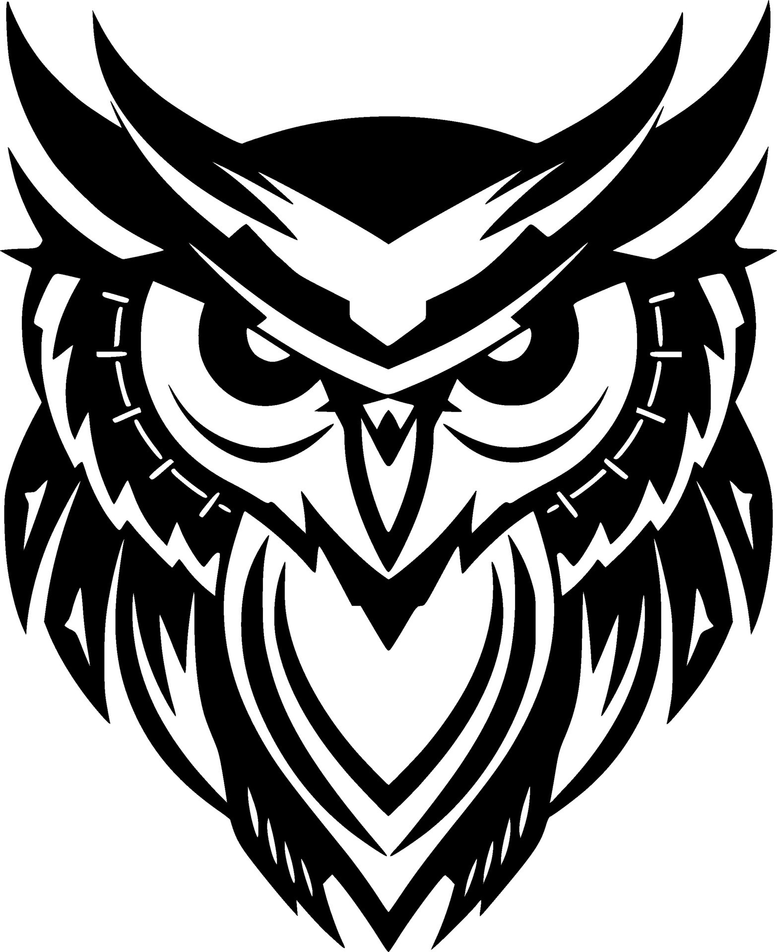 Owl, Black and White Vector illustration 26693733 Vector Art at Vecteezy