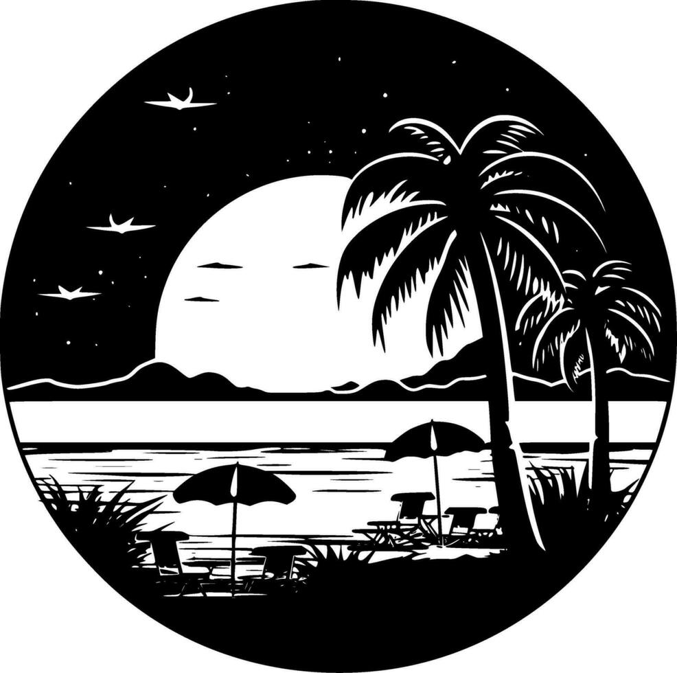 Beach - High Quality Vector Logo - Vector illustration ideal for T-shirt graphic