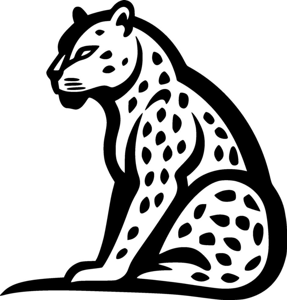 leopardo, minimalista y sencillo silueta - vector ilustración