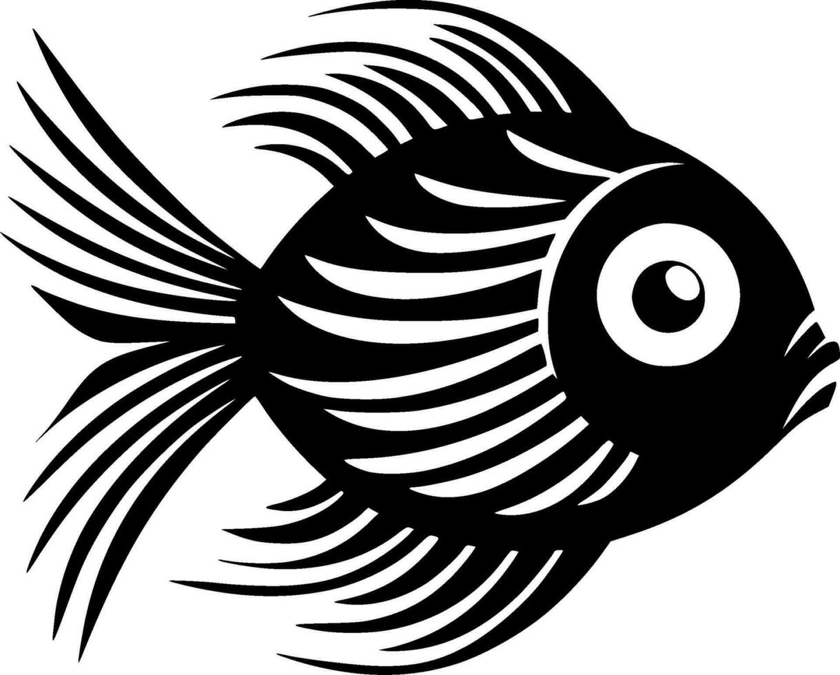 Fish - Black and White Isolated Icon - Vector illustration