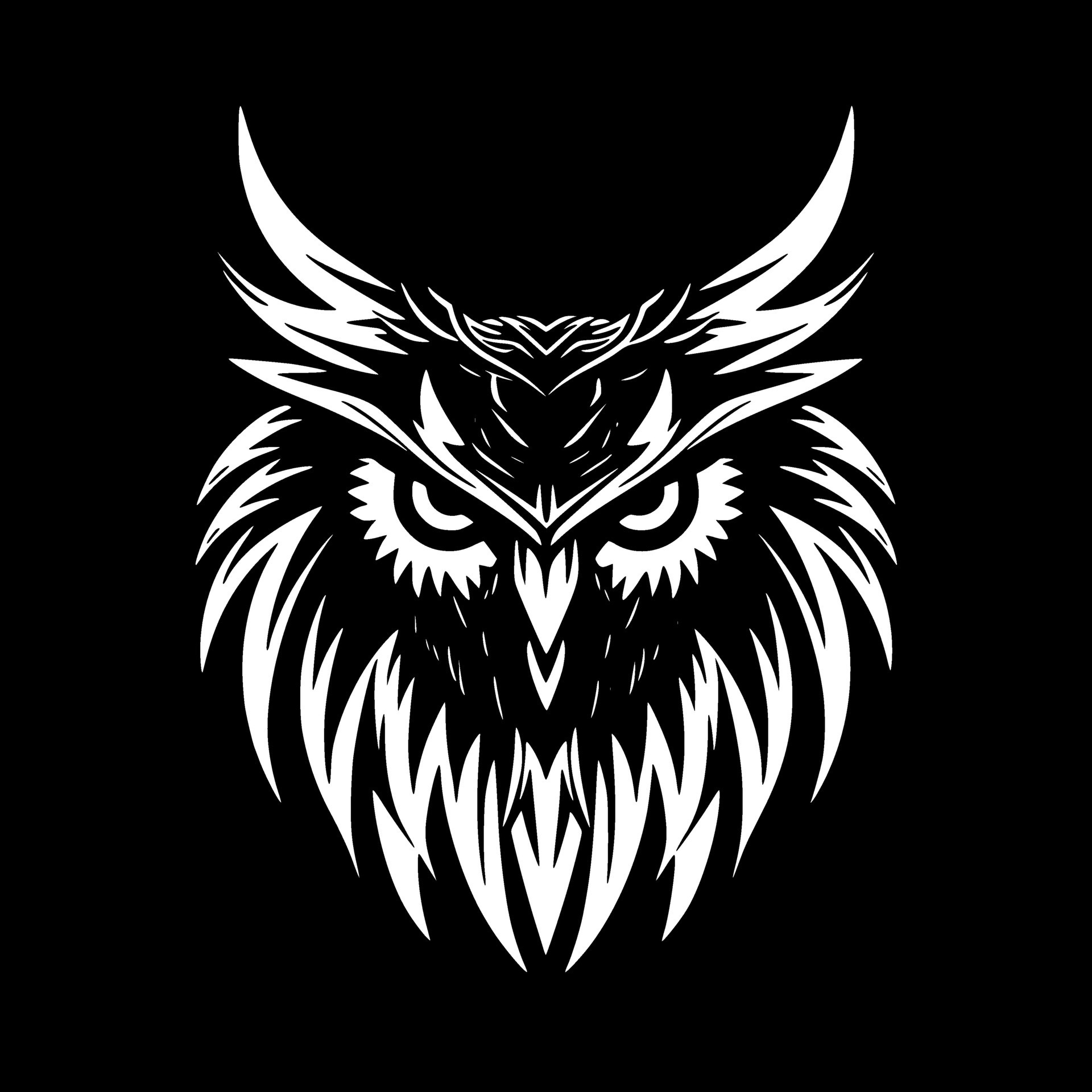 Owl, Black and White Vector illustration 26693784 Vector Art at Vecteezy