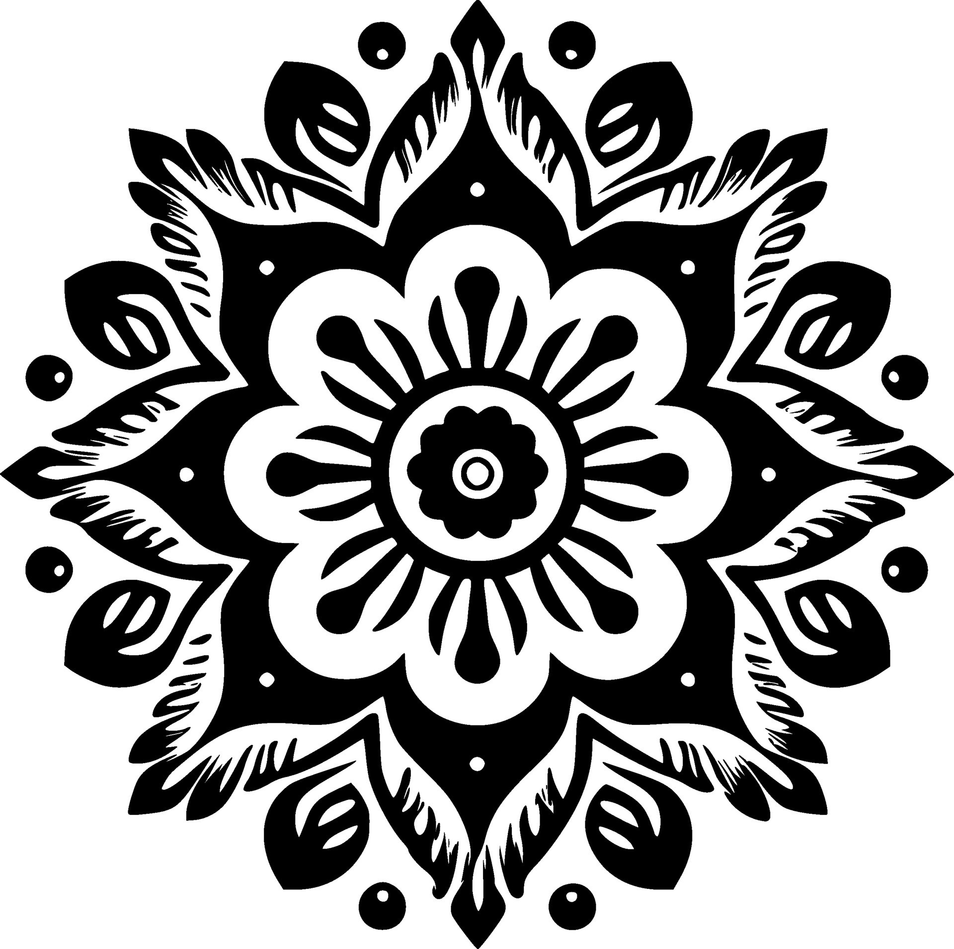 Mandala, Black and White Vector illustration 26693803 Vector Art at
