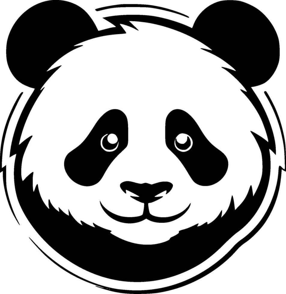 panda - negro y blanco aislado icono - vector ilustración