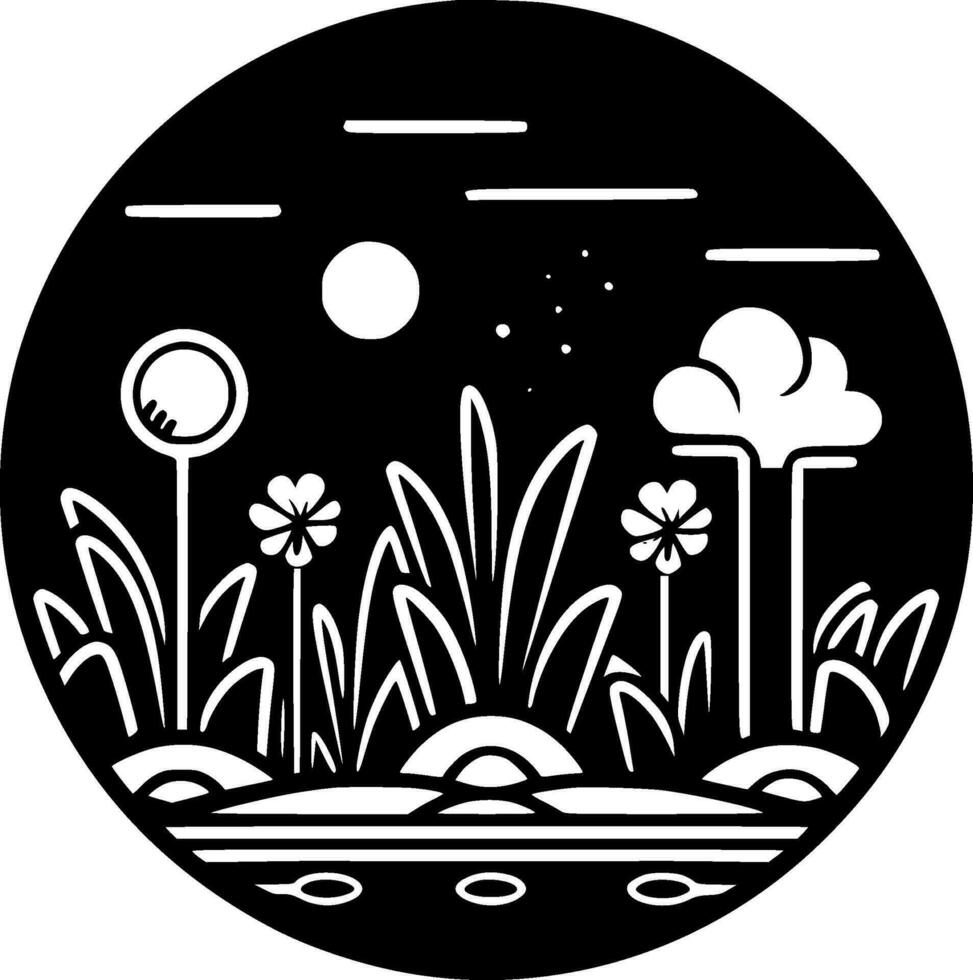 Garden, Minimalist and Simple Silhouette - Vector illustration
