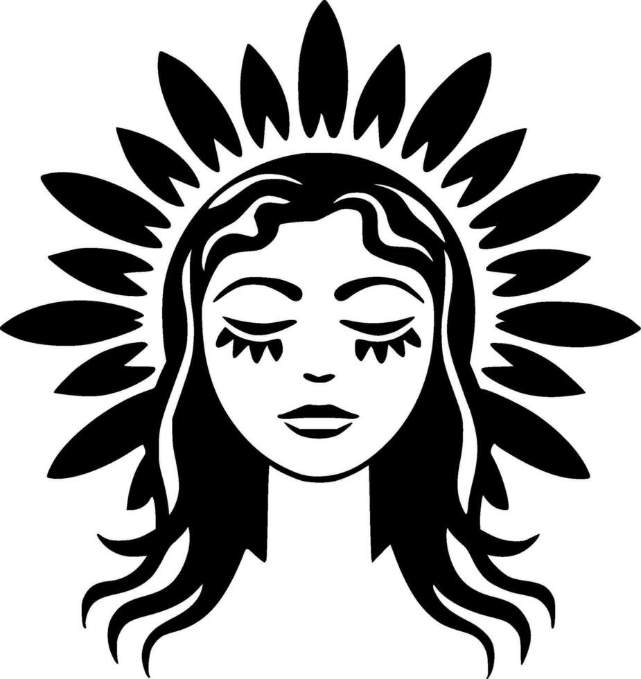 Boho, Black and White Vector illustration