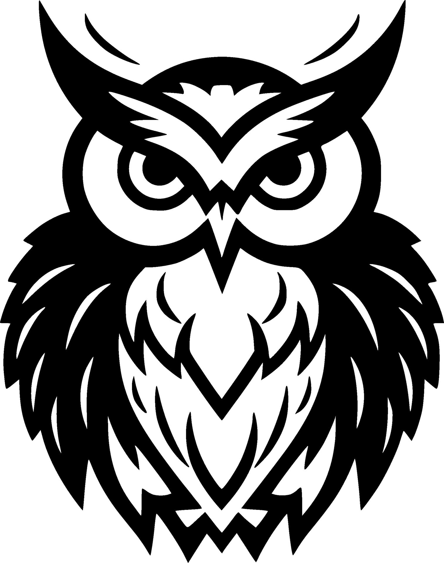 Owl, Black and White Vector illustration 26693832 Vector Art at Vecteezy