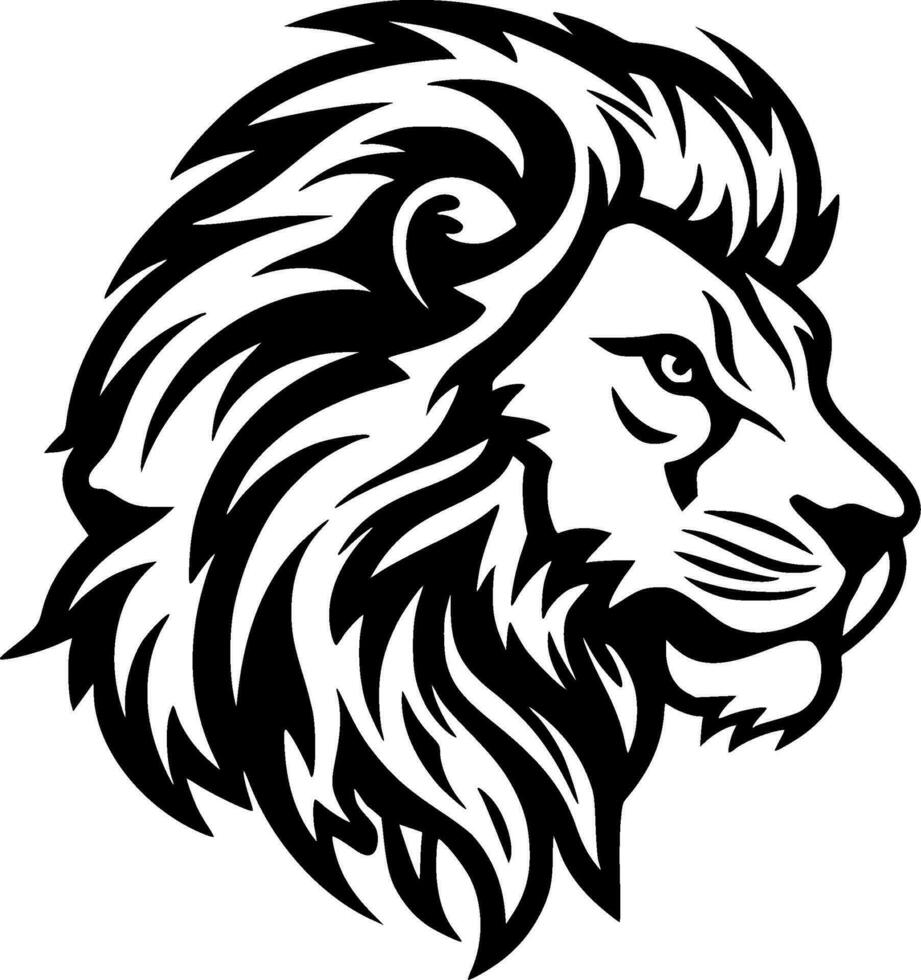 Lion, Minimalist and Simple Silhouette - Vector illustration