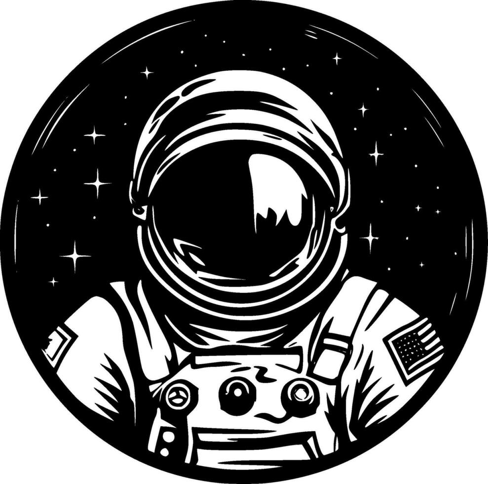 astronauta - minimalista y plano logo - vector ilustración
