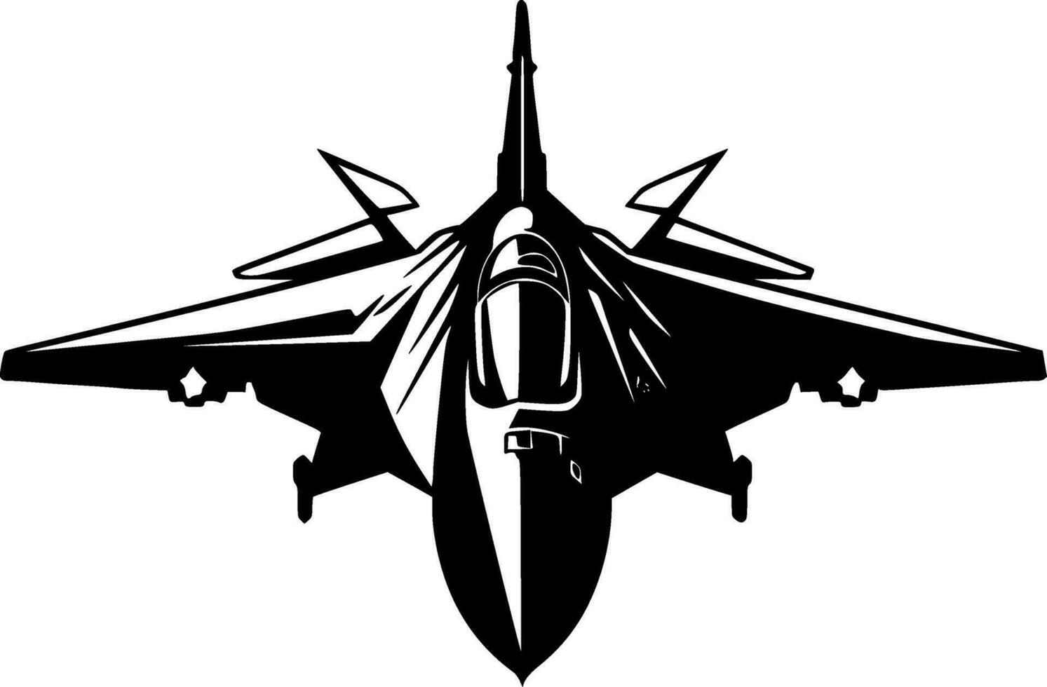 Fighter Jet - Minimalist and Flat Logo - Vector illustration