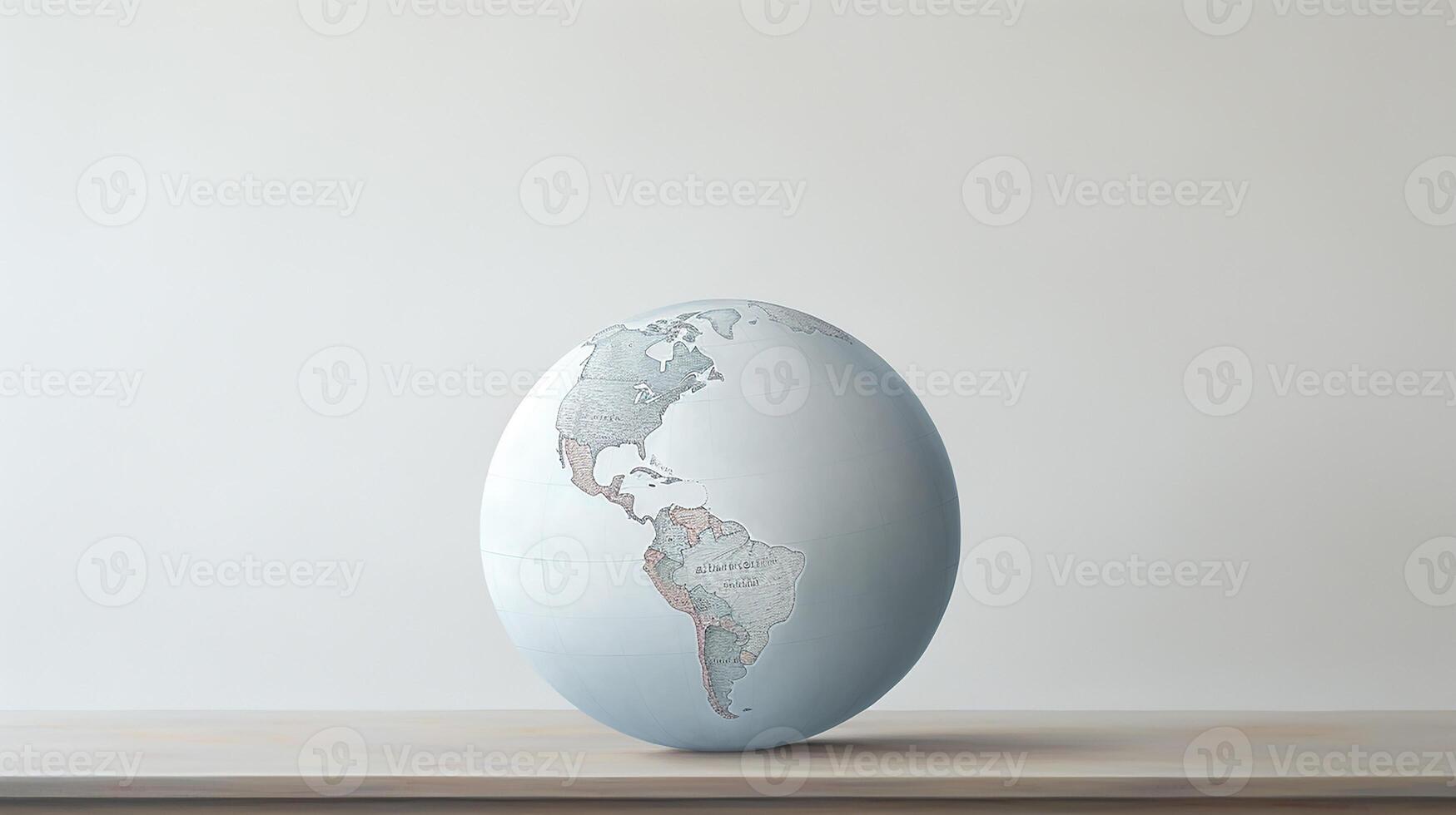 a globe on a white background with a map of the world photo