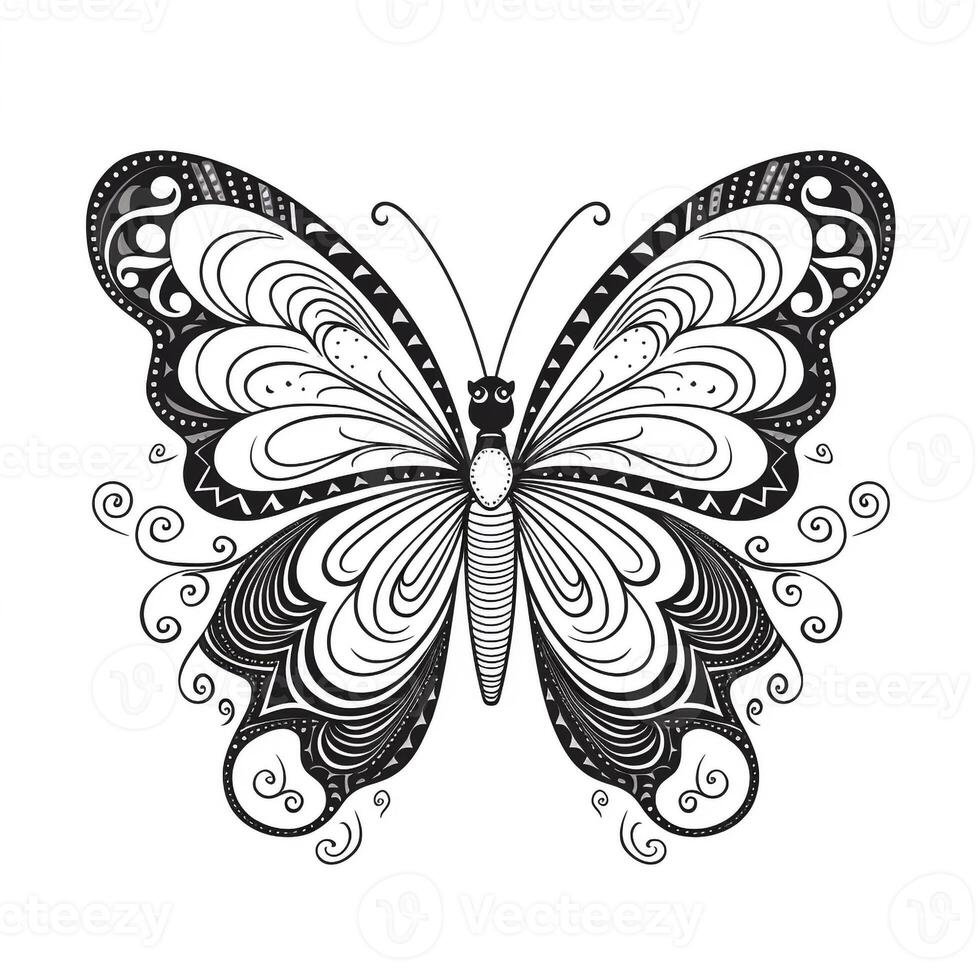 Boho Butterfly Coloring Pages photo